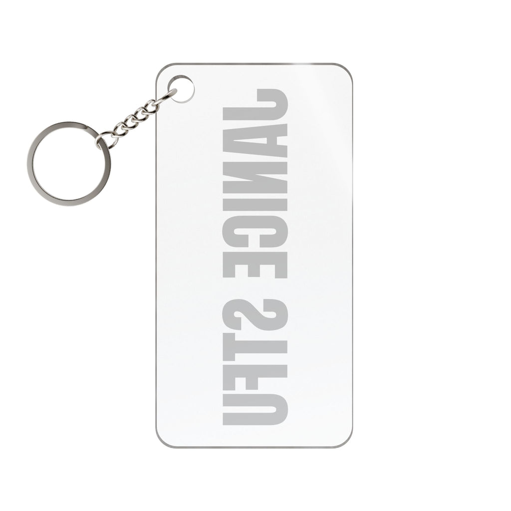 Janice STFU Bold Text Keychain Charm — Funny Novelty Keyring