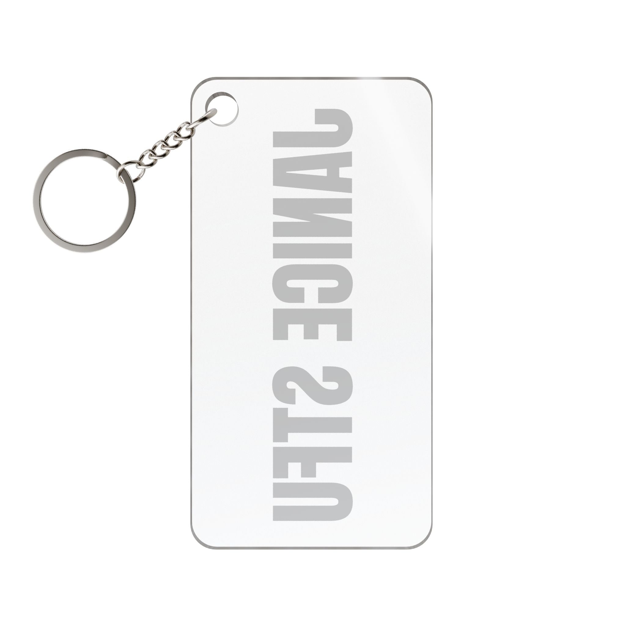 Janice STFU Bold Text Keychain Charm — Funny Novelty Keyring