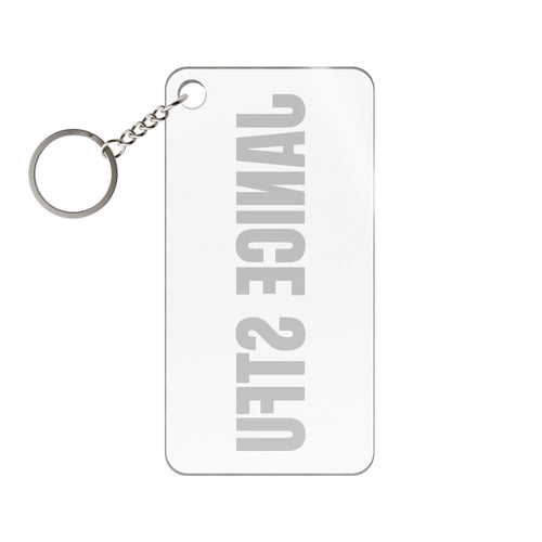 Janice STFU Bold Text Keychain Charm — Funny Novelty Keyring