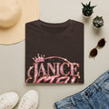 Janice Stfu  Styled Graphic T-Shirt — Pink Crowned Name Design